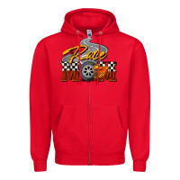 Red Race mom Mother's Day Zipper Hoodie - FaDigitalArtStudio