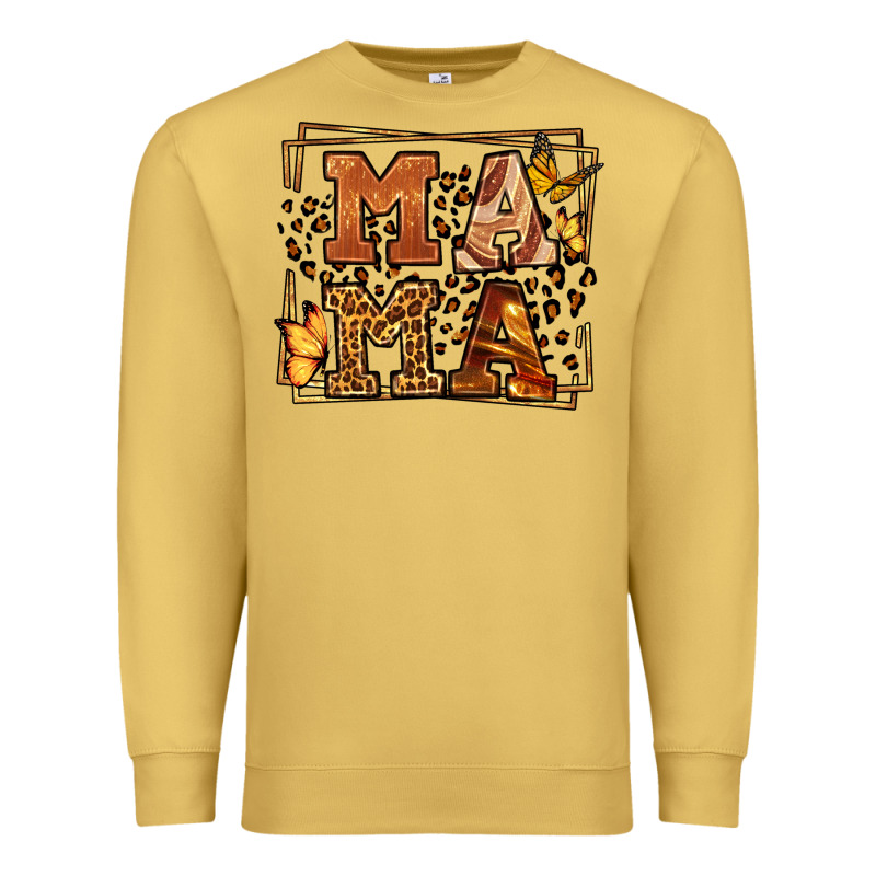 Melanin Leopard Frame Mama Mother's Day Premium Sweatshirt by LillyAllenDesigns | Teevron