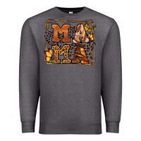 Charcoal Heather Melanin leopard frame mama Mother's Day Premium Sweatshirt - LillyAllenDesigns