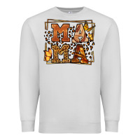 Dove Grey Melanin leopard frame mama Mother's Day Premium Sweatshirt - LillyAllenDesigns