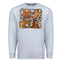 Heather Grey Melanin leopard frame mama Mother's Day Premium Sweatshirt - LillyAllenDesigns