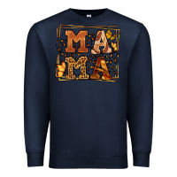 Navy Melanin leopard frame mama Mother's Day Premium Sweatshirt - LillyAllenDesigns