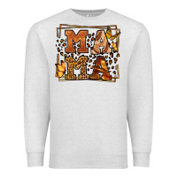 Oatmeal Heather Melanin leopard frame mama Mother's Day Premium Sweatshirt - LillyAllenDesigns