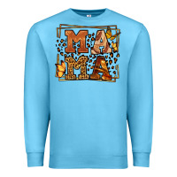 Ocean Blue Melanin leopard frame mama Mother's Day Premium Sweatshirt - LillyAllenDesigns