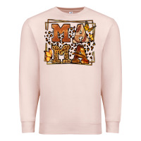 Pale Pink Melanin leopard frame mama Mother's Day Premium Sweatshirt - LillyAllenDesigns