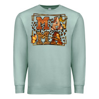 Seafoam Melanin leopard frame mama Mother's Day Premium Sweatshirt - LillyAllenDesigns