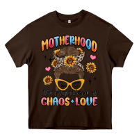 Chocolate Brown motherhood the perfect mix of chaos and love Heavy Core Tee - MaliasSmallBusiness