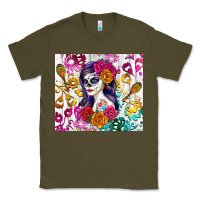 Army Green sugar skull girl Classic Tee - RanaPortraitStore