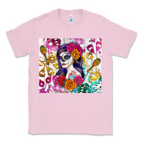 Bubblegum Pink sugar skull girl Classic Tee - RanaPortraitStore