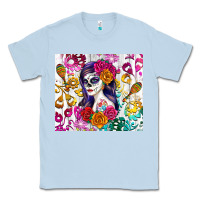 Dusty Blue sugar skull girl Classic Tee - RanaPortraitStore
