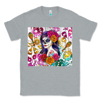 Heather Grey sugar skull girl Classic Tee - RanaPortraitStore