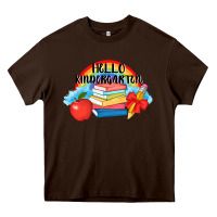 Chocolate Brown back to school hello kindergarten 3200x2400 Heavy Core Tee - AdoDesignShop