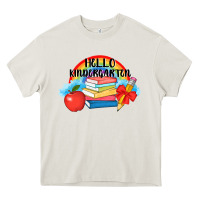 Cream back to school hello kindergarten 3200x2400 Heavy Core Tee - AdoDesignShop