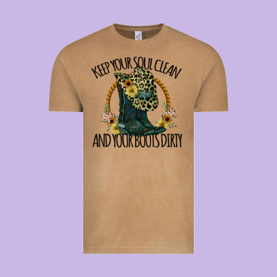 Keep Your Soul Clean And Your Boots Dırty Cowgirl Boots Vintage Tee Designed By Bettercallsaul