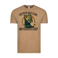 Vintage Coffee Keep Your Soul Clean And Your Boots Dırty Cowgirl Boots Vintage Tee - Bettercallsaul