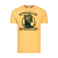 Vintage Mustard Keep Your Soul Clean And Your Boots Dırty Cowgirl Boots Vintage Tee - Bettercallsaul