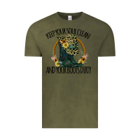 Vintage Olive Keep Your Soul Clean And Your Boots Dırty Cowgirl Boots Vintage Tee - Bettercallsaul