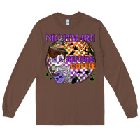 Chestnut Nightmare before the coffee halloween Long Sleeve Tee - NancyCooperArtShop