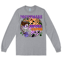 Heather Grey Nightmare before the coffee halloween Long Sleeve Tee - NancyCooperArtShop