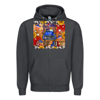 Smoke Fourth Of July Truck Zipper Hoodie - FaDigitalArtStudio