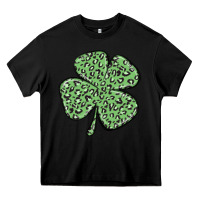 Black leopard shamrock Heavy Core Tee - MaliasSmallBusiness