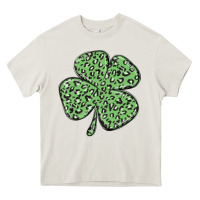 Cream leopard shamrock Heavy Core Tee - MaliasSmallBusiness
