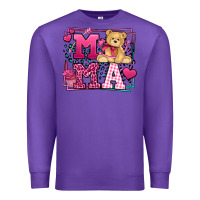 Purple Western Valentines Day Mama Mother's Day Premium Sweatshirt - LillyAllenDesigns