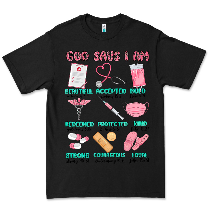God Says I Am Nurse Premium Tee by MaliasSmallBusiness | Teevron