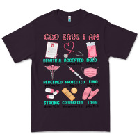 Plum god says i am nurse Premium Tee - MaliasSmallBusiness