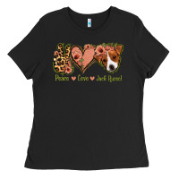 Black Peace Love Jack Russel Ladies Tee - Jasminsmagicworld
