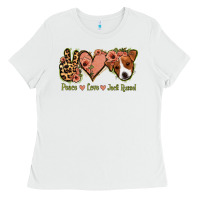 Peace Love Jack Russel Ladies Tee | Teevron