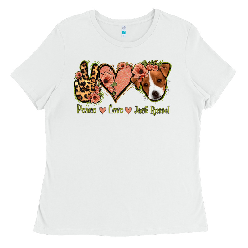 Peace Love Jack Russel Ladies Tee by Jasminsmagicworld | Teevron