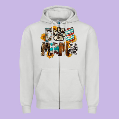 Dog Mama Mother's Day Zipper Hoodie Designed By Fadigitalartstudio