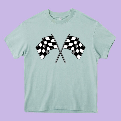 Race Flag Heavy Core Tee Designed By Maliassmallbusiness