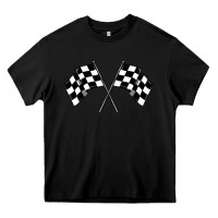 Black race flag Heavy Core Tee - MaliasSmallBusiness
