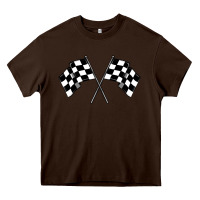 Chocolate Brown race flag Heavy Core Tee - MaliasSmallBusiness
