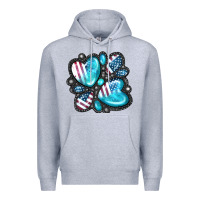 Heather Grey American gemstone Premium Hoodie - FaDigitalArtStudio