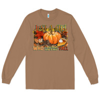 Toasted Coconut Just a girl who loves Fall Long Sleeve Tee - NancyCooperArtShop
