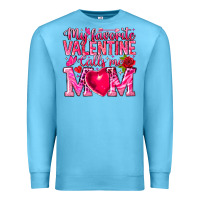 Ocean Blue My Favorite Valentine Calls Me Premium Sweatshirt - CowhideDigitalArt