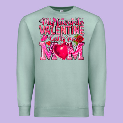 My Favorite Valentine Calls Me Premium Sweatshirt Designed By Cowhidedigitalart