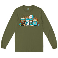 Army Green winter snowman coffee cups Long Sleeve Tee - Jasminsmagicworld