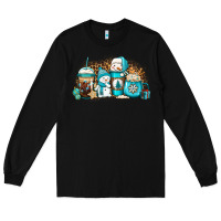 Black winter snowman coffee cups Long Sleeve Tee - Jasminsmagicworld