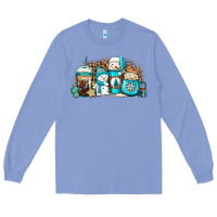 Colony Blue winter snowman coffee cups Long Sleeve Tee - Jasminsmagicworld