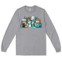 Heather Grey winter snowman coffee cups Long Sleeve Tee - Jasminsmagicworld