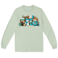 Matcha winter snowman coffee cups Long Sleeve Tee - Jasminsmagicworld
