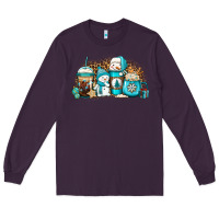Plum winter snowman coffee cups Long Sleeve Tee - Jasminsmagicworld