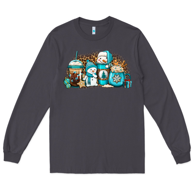 Winter Snowman Coffee Cups Long Sleeve Tee by Jasminsmagicworld | Teevron