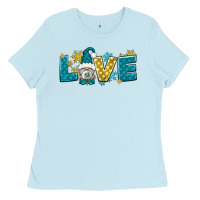 Baby Blue love winter gnome Ladies Tee - NancyCooperArtShop
