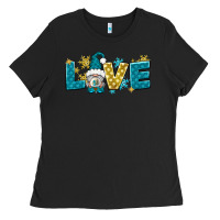 Black love winter gnome Ladies Tee - NancyCooperArtShop