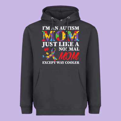 Lil Autism Mom Heavyweight Hoodie Designed By Cowhidedigitalart